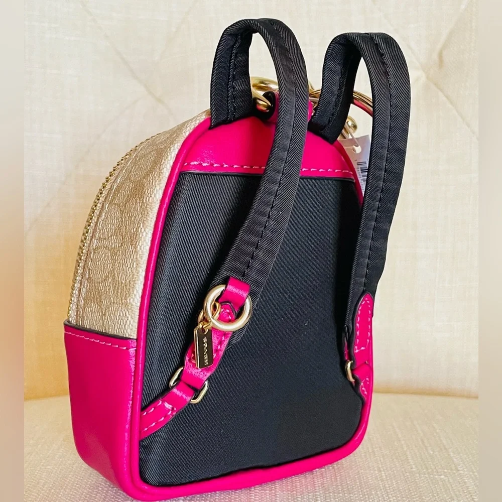 NWT Coach mini court Backpack charm in Signature Canvas - Picture 6 of 8
